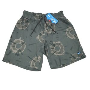 NEW KAVU Big Eddy Shorts Mens Small Green Tie Dye Quick Dry Outdoor Hiking Water